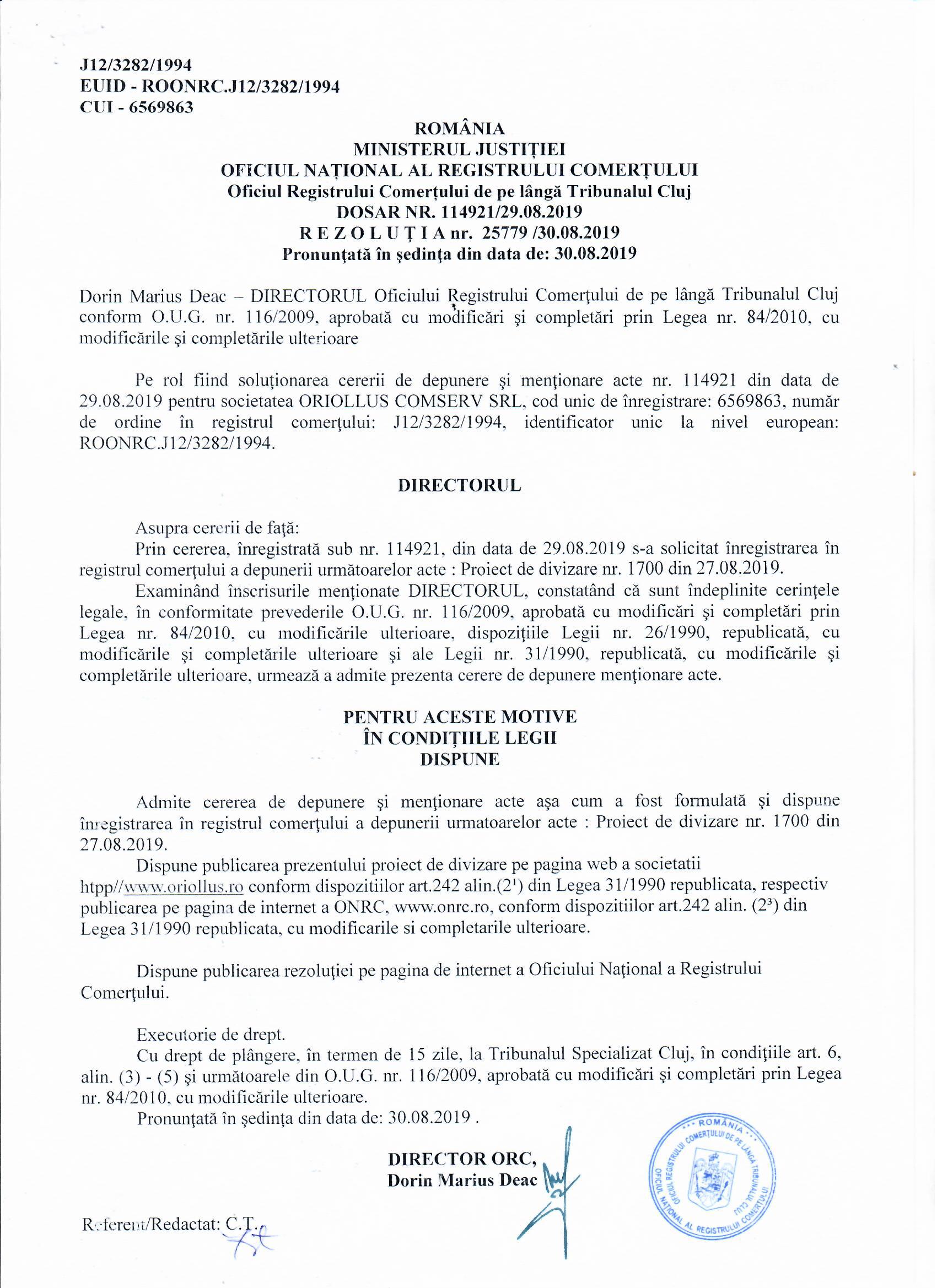 Proiect divizare