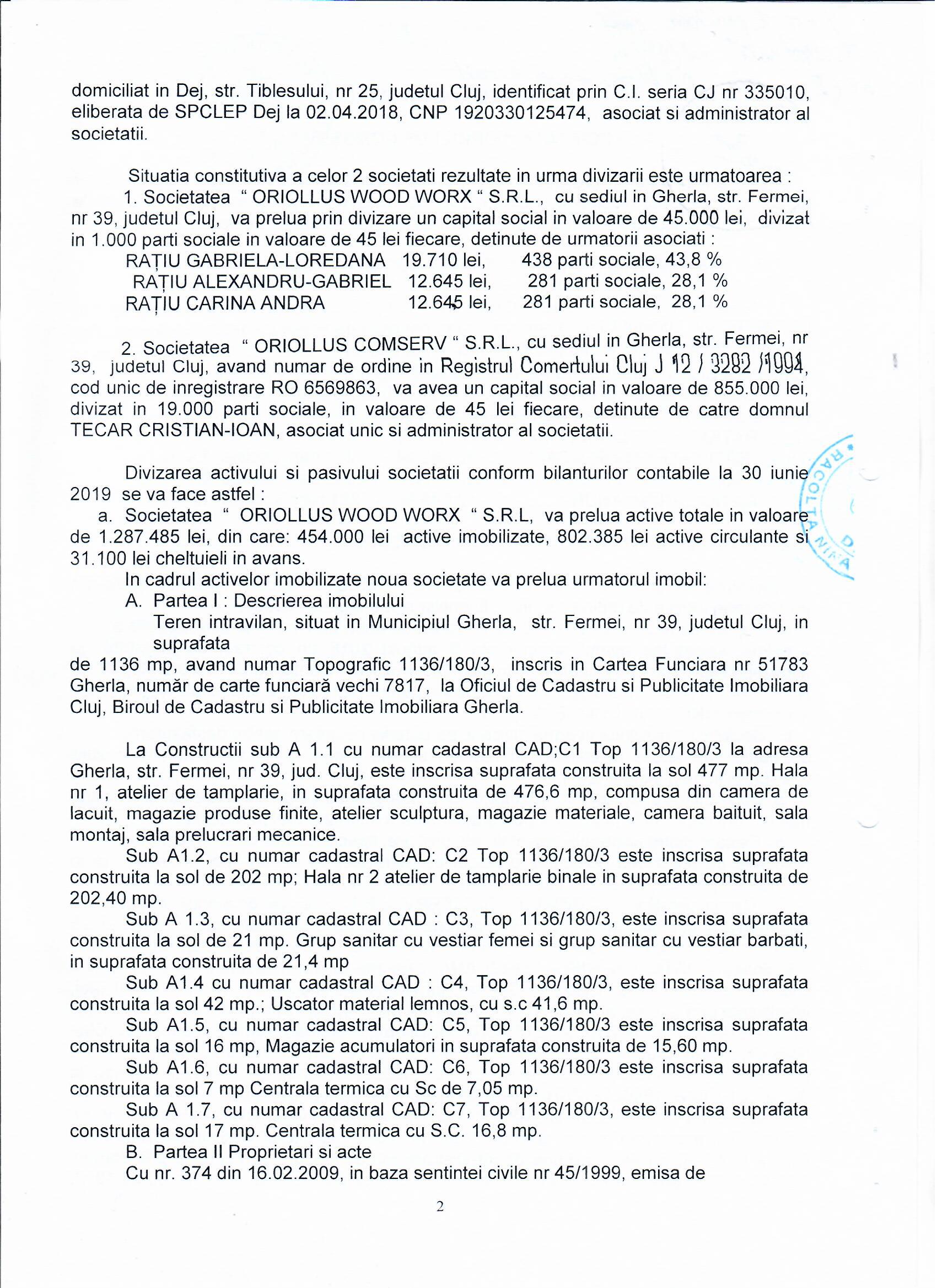 Proiect divizare